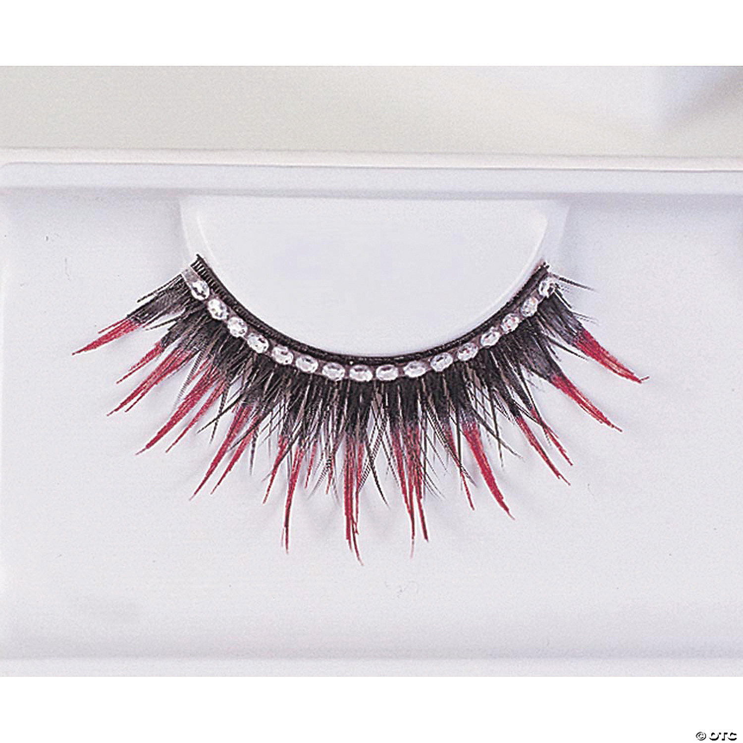 EYELASHES BLK WITH RED RHINEST - HALLOWEEN