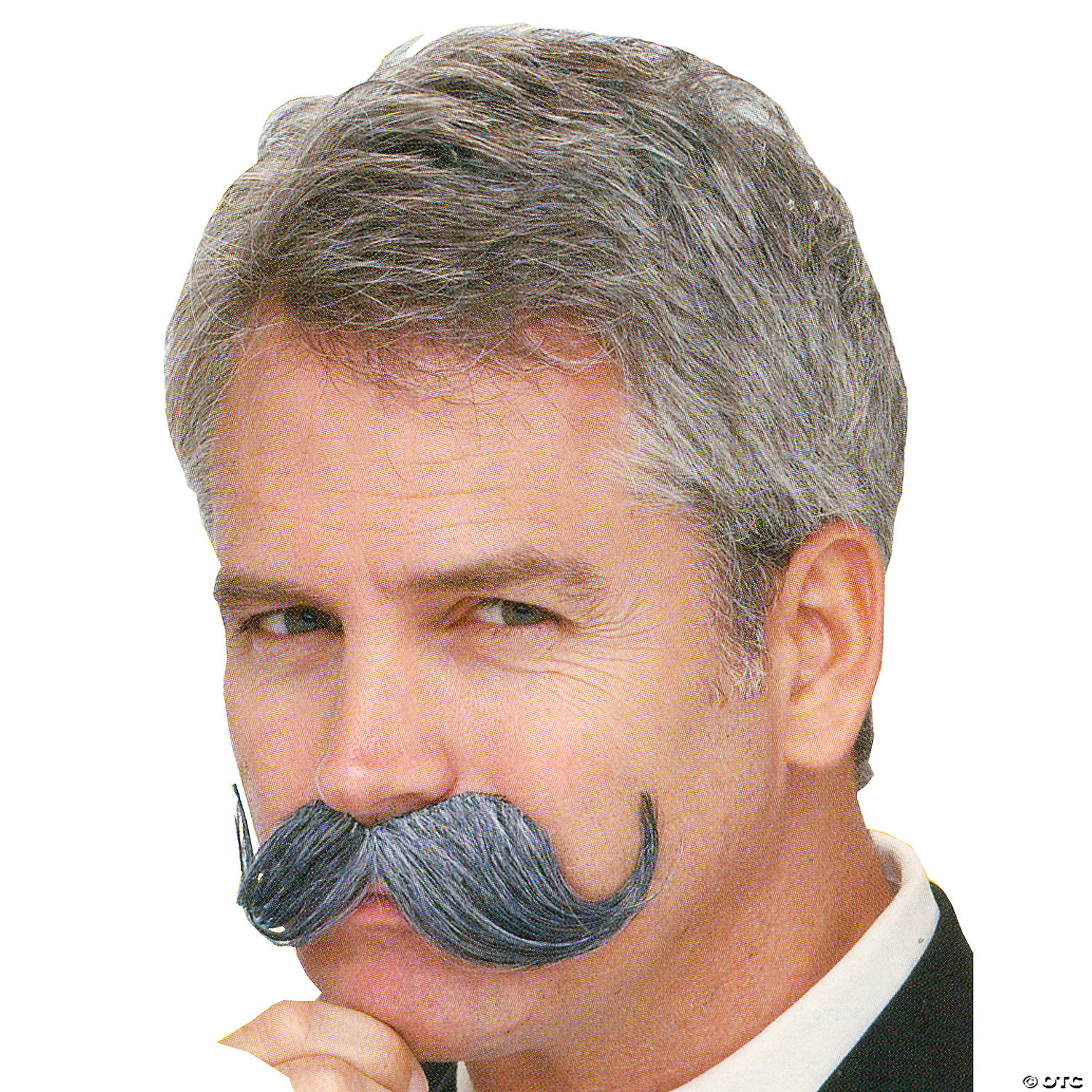 GREY HANDLE BAR MUSTACHE - HALLOWEEN