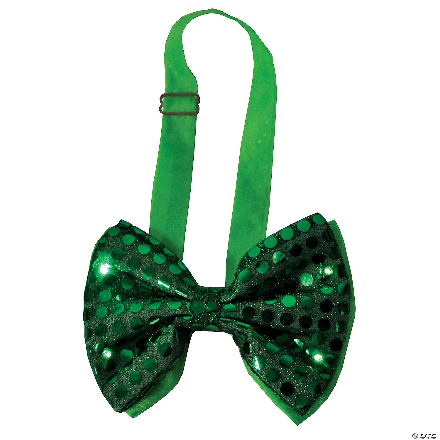 LIGHT UP BOW TIE GREEN SEQUIN - CHRISTMAS