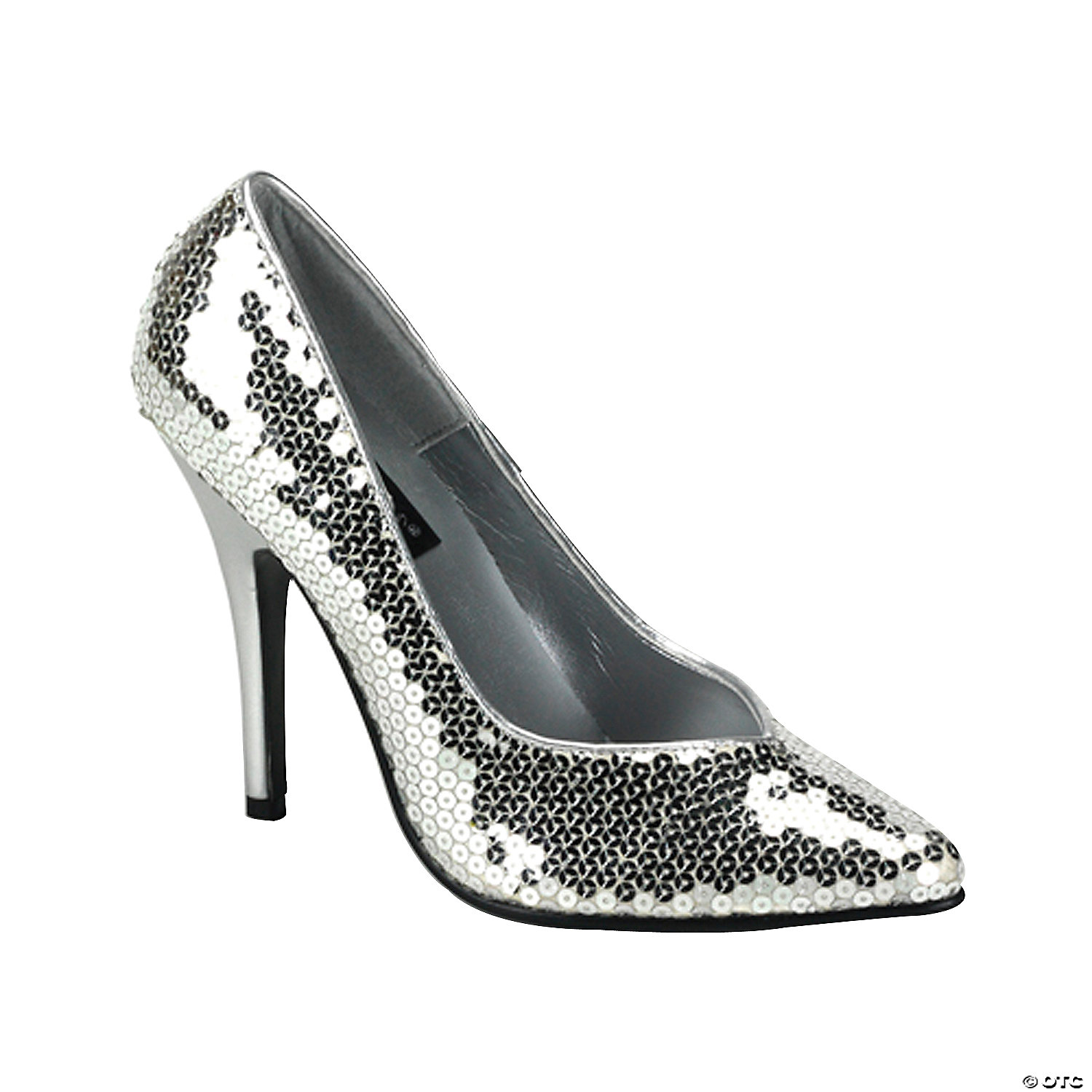 SILVER SEQUIN SHOES-SIZE 8 - HALLOWEEN